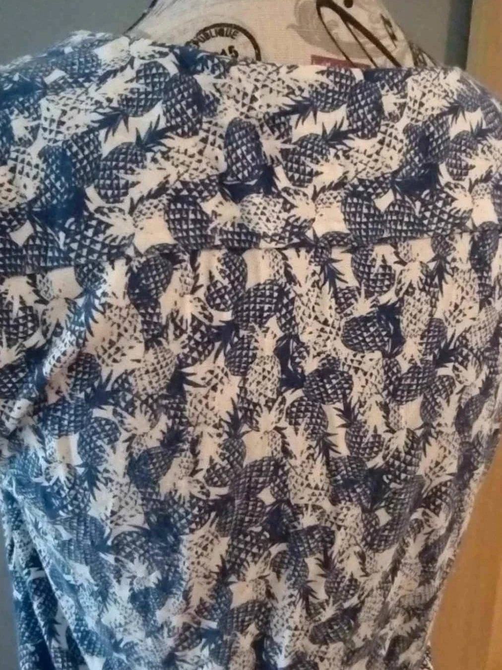 Blauw/wit tanktop, ananas motief, Caroll T36 – photo 4